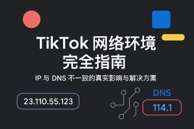 TikTok 网络环境完全指南：IP 与 DNS 不一致的真实影响与解决方案（含 Clash/V2Ray/Shadowrocket 配置教程）