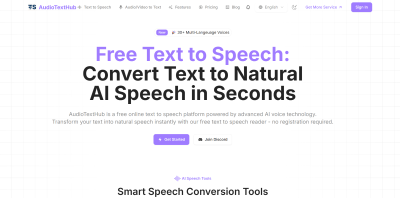 免费 AI 英文配音工具推荐：AudioTextHub 使用教程与测评